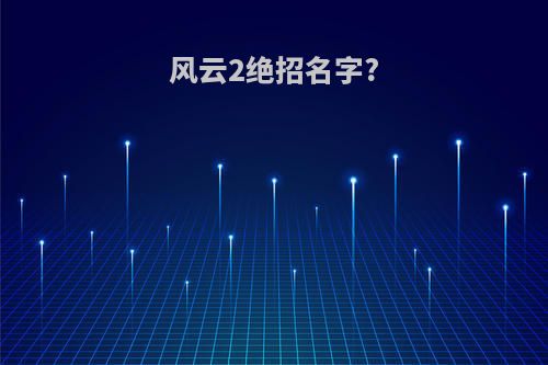 风云2绝招名字?