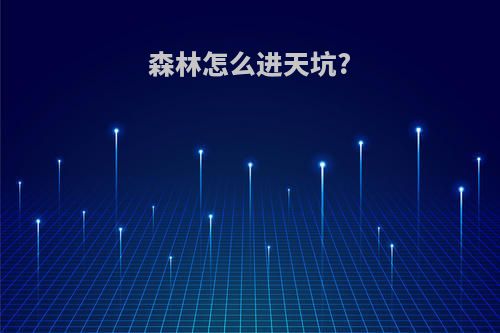 森林怎么进天坑?