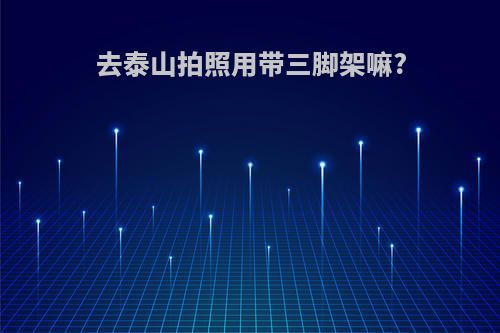 去泰山拍照用带三脚架嘛?