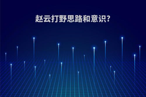 赵云打野思路和意识?