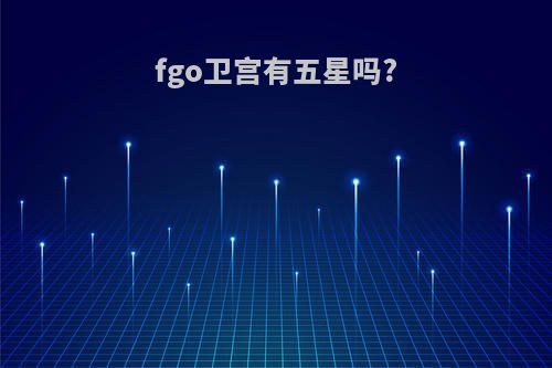 fgo卫宫有五星吗?