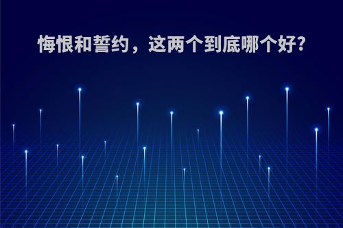 悔恨和誓约，这两个到底哪个好?