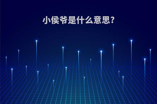 小侯爷是什么意思?