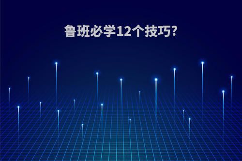 鲁班必学12个技巧?