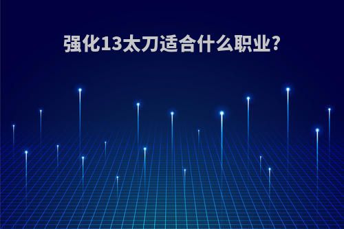 强化13太刀适合什么职业?
