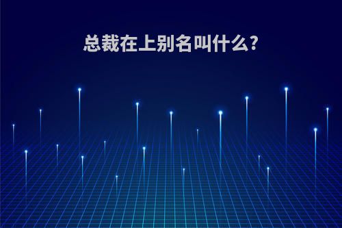 总裁在上别名叫什么?