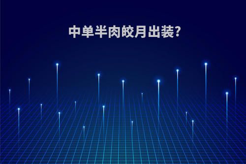 中单半肉皎月出装?