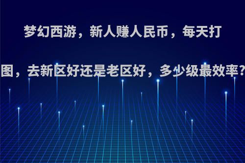 梦幻西游，新人赚人民币，每天打图，去新区好还是老区好，多少级最效率?