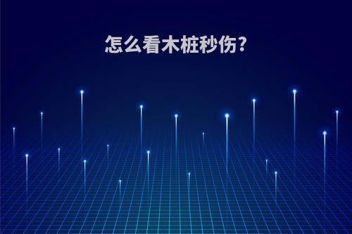怎么看木桩秒伤?