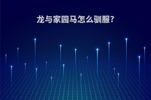 龙与家园马怎么驯服?