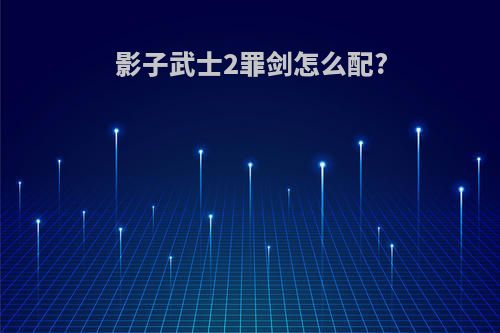 影子武士2罪剑怎么配?