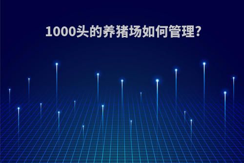 1000头的养猪场如何管理?