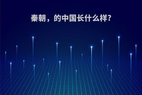 秦朝，的中国长什么样?