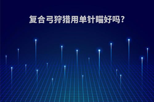 复合弓狩猎用单针瞄好吗?