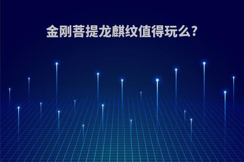 金刚菩提龙麒纹值得玩么?
