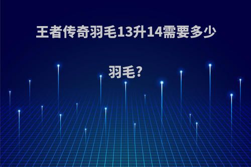 王者传奇羽毛13升14需要多少羽毛?