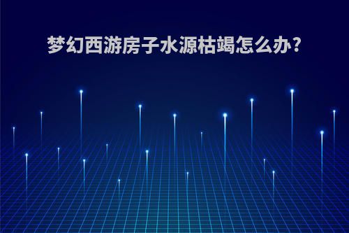 梦幻西游房子水源枯竭怎么办?