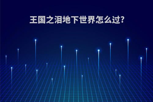王国之泪地下世界怎么过?