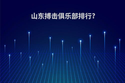 山东搏击俱乐部排行?