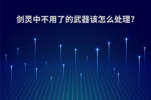 剑灵中不用了的武器该怎么处理?