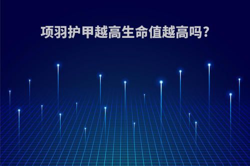 项羽护甲越高生命值越高吗?