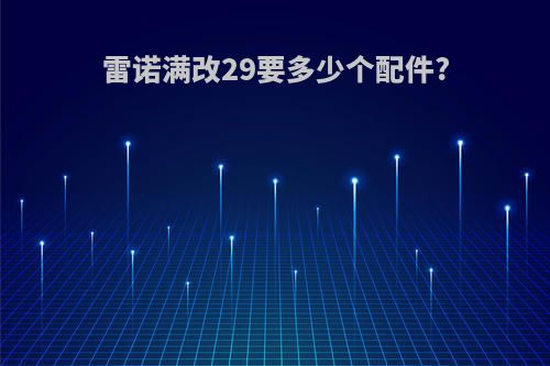 雷诺满改29要多少个配件?