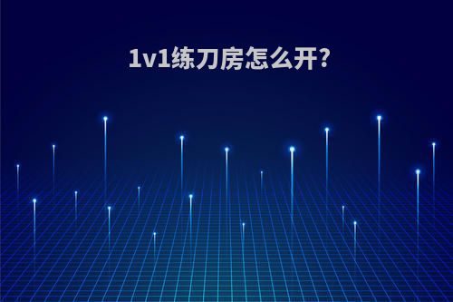 1v1练刀房怎么开?