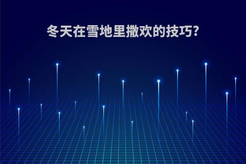 冬天在雪地里撒欢的技巧?