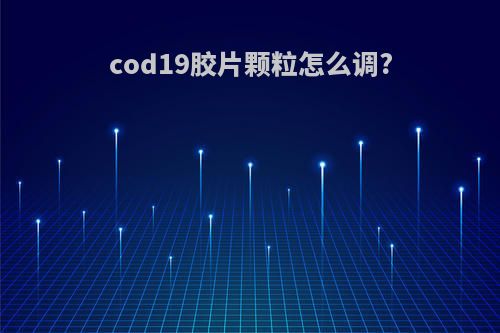 cod19胶片颗粒怎么调?