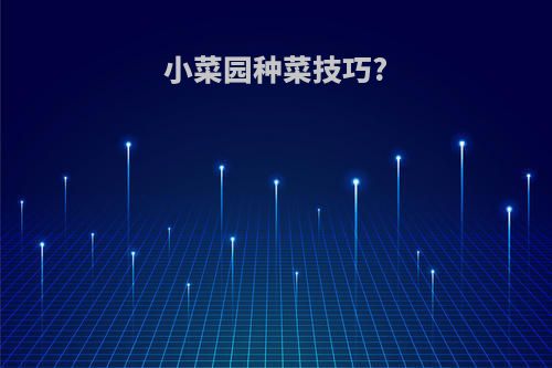 小菜园种菜技巧?