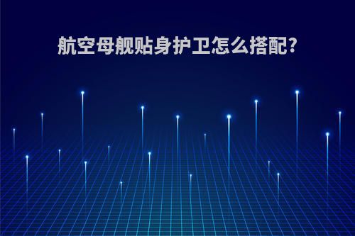 航空母舰贴身护卫怎么搭配?