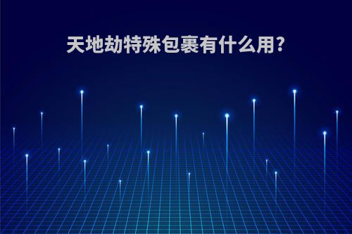 天地劫特殊包裹有什么用?