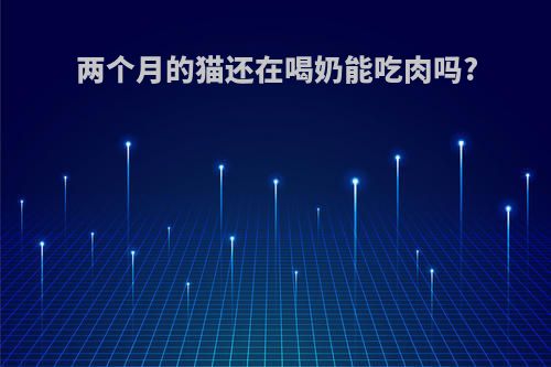 两个月的猫还在喝奶能吃肉吗?