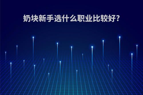 奶块新手选什么职业比较好?