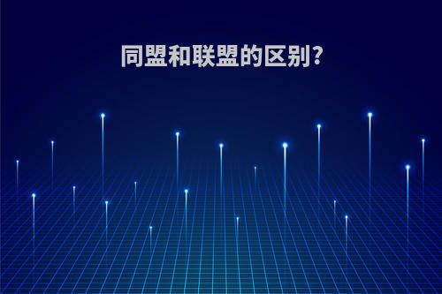 同盟和联盟的区别?