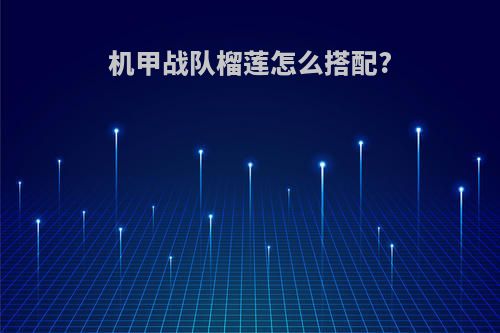 机甲战队榴莲怎么搭配?