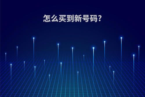 怎么买到新号码?