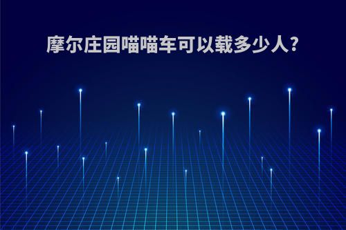 摩尔庄园喵喵车可以载多少人?
