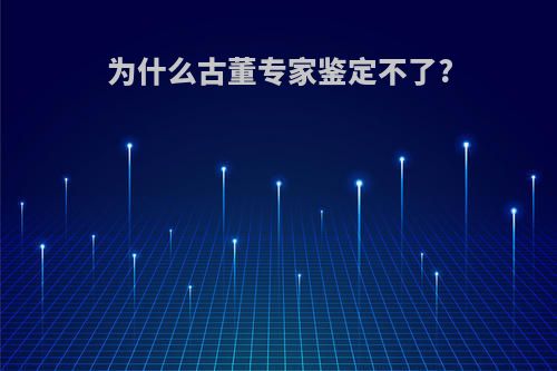 为什么古董专家鉴定不了?