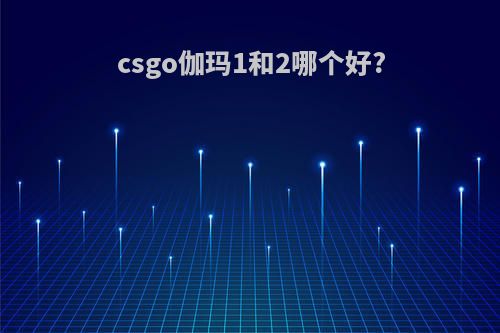csgo伽玛1和2哪个好?