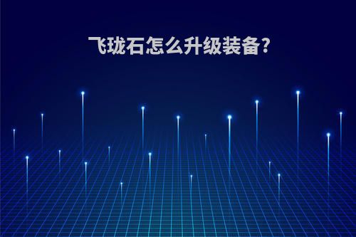 飞珑石怎么升级装备?