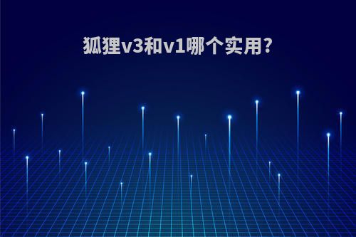 狐狸v3和v1哪个实用?