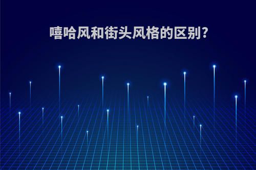 嘻哈风和街头风格的区别?