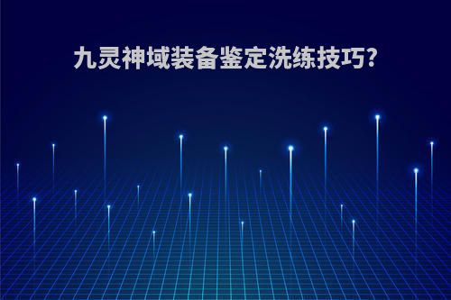 九灵神域装备鉴定洗练技巧?