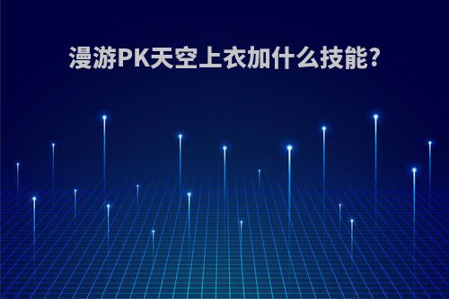 漫游PK天空上衣加什么技能?