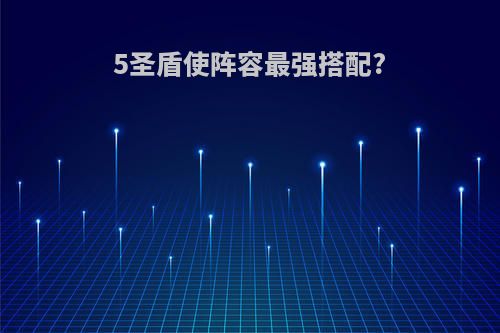 5圣盾使阵容最强搭配?