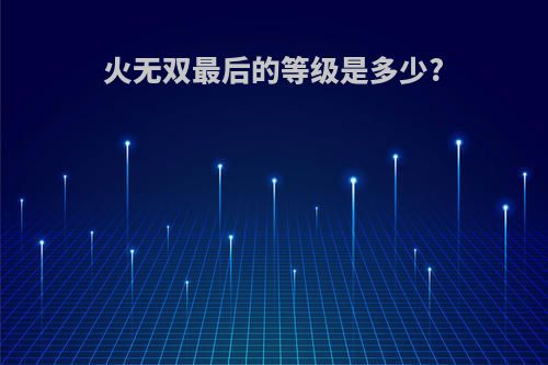 火无双最后的等级是多少?