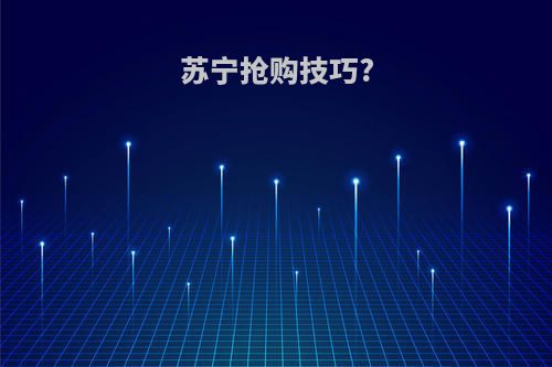 苏宁抢购技巧?