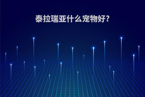 泰拉瑞亚什么宠物好?