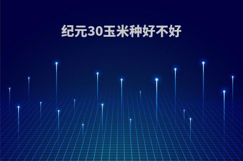 纪元30玉米种好不好